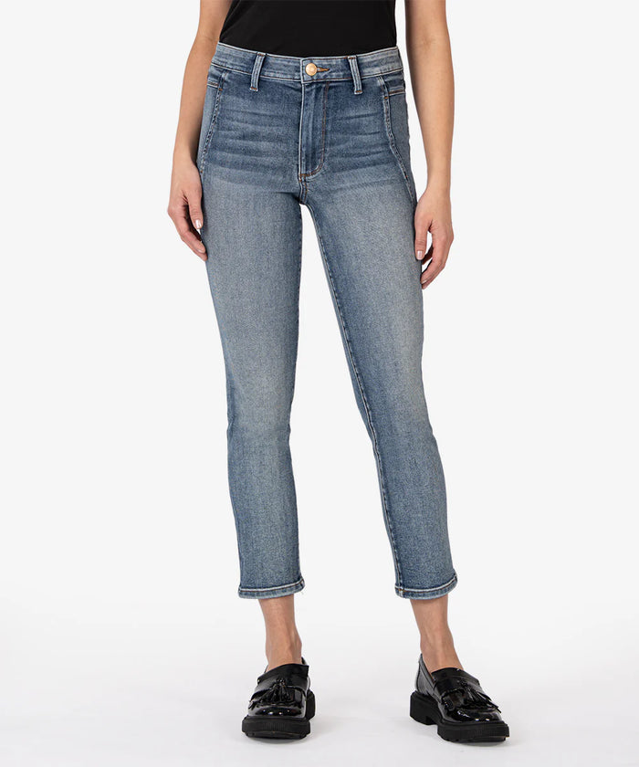 Reese High Rise Ankle Straight Jean - Grand Med Base Wash