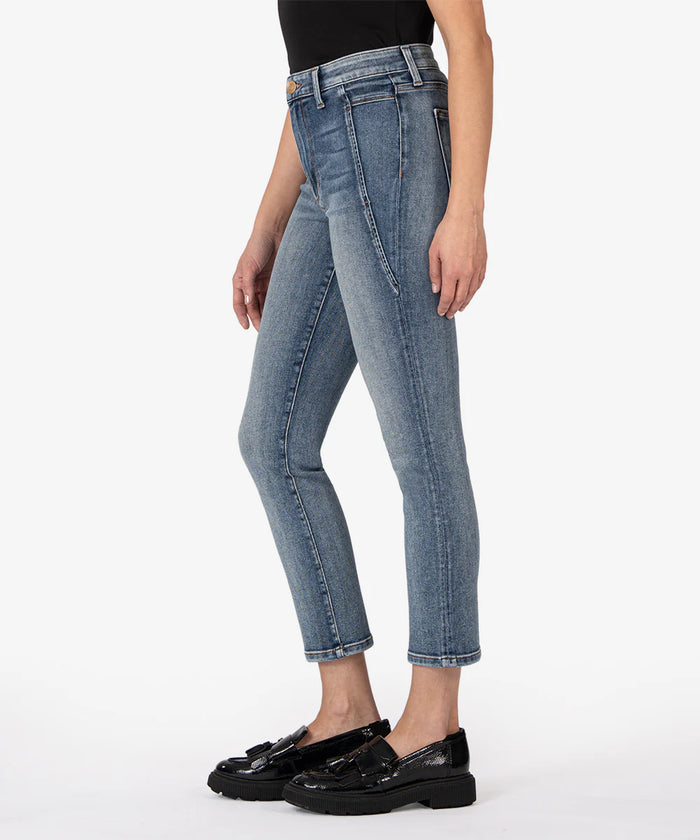 Reese High Rise Ankle Straight Jean - Grand Med Base Wash