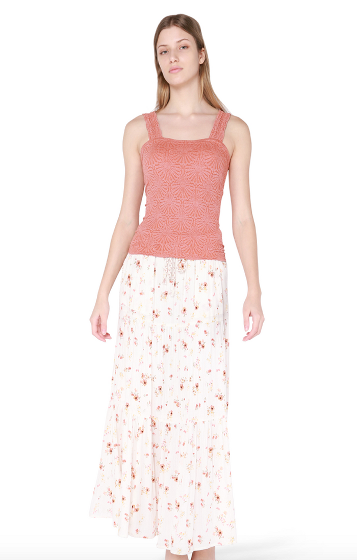 Allie White Floral Maxi Skirt