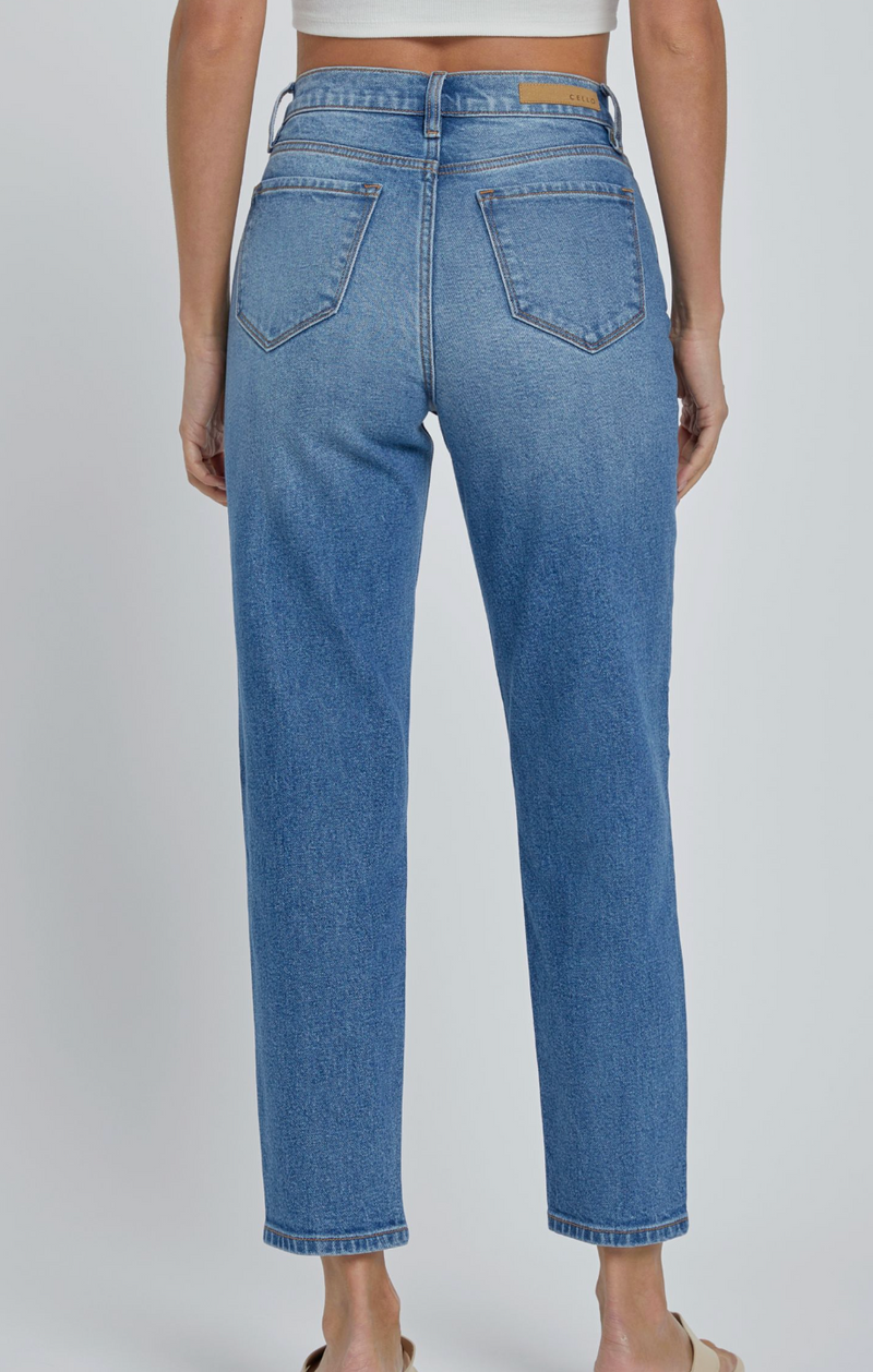 High Rise Mom Jean with Ankle Length