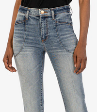 Foxy High Rise Patch Pocket Flare Jeans