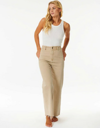 Holiday Denim High Rise Cropped Flare in Tan