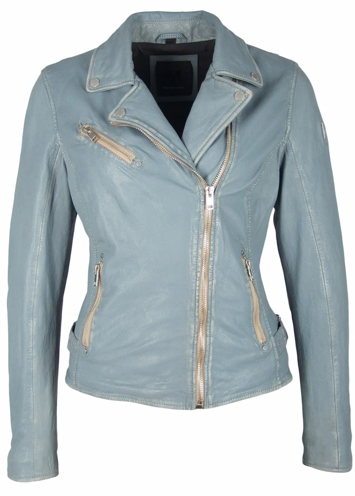 Sofia Leather Jacket - Blue