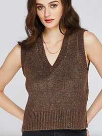 Jordyn Brown Pullover Sweater Vest