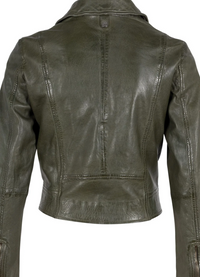 Julene Leather Jacket in Jade
