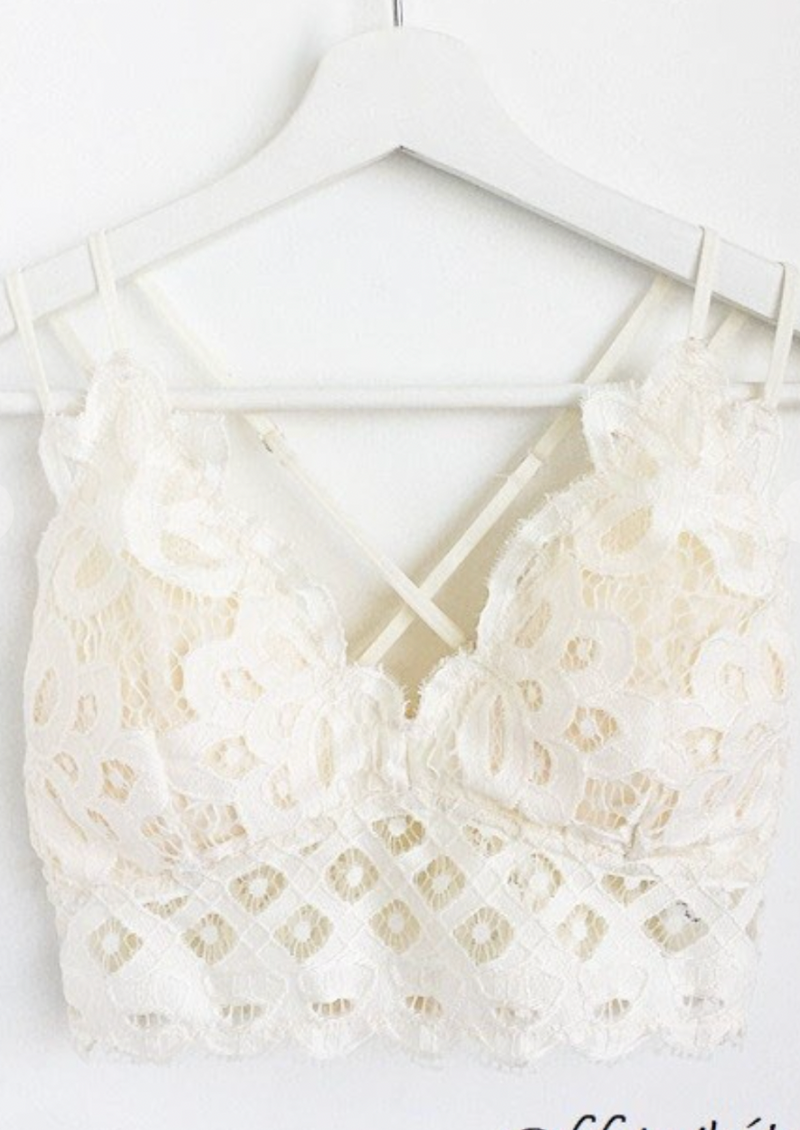 Ivy Lace Bralette- Off White