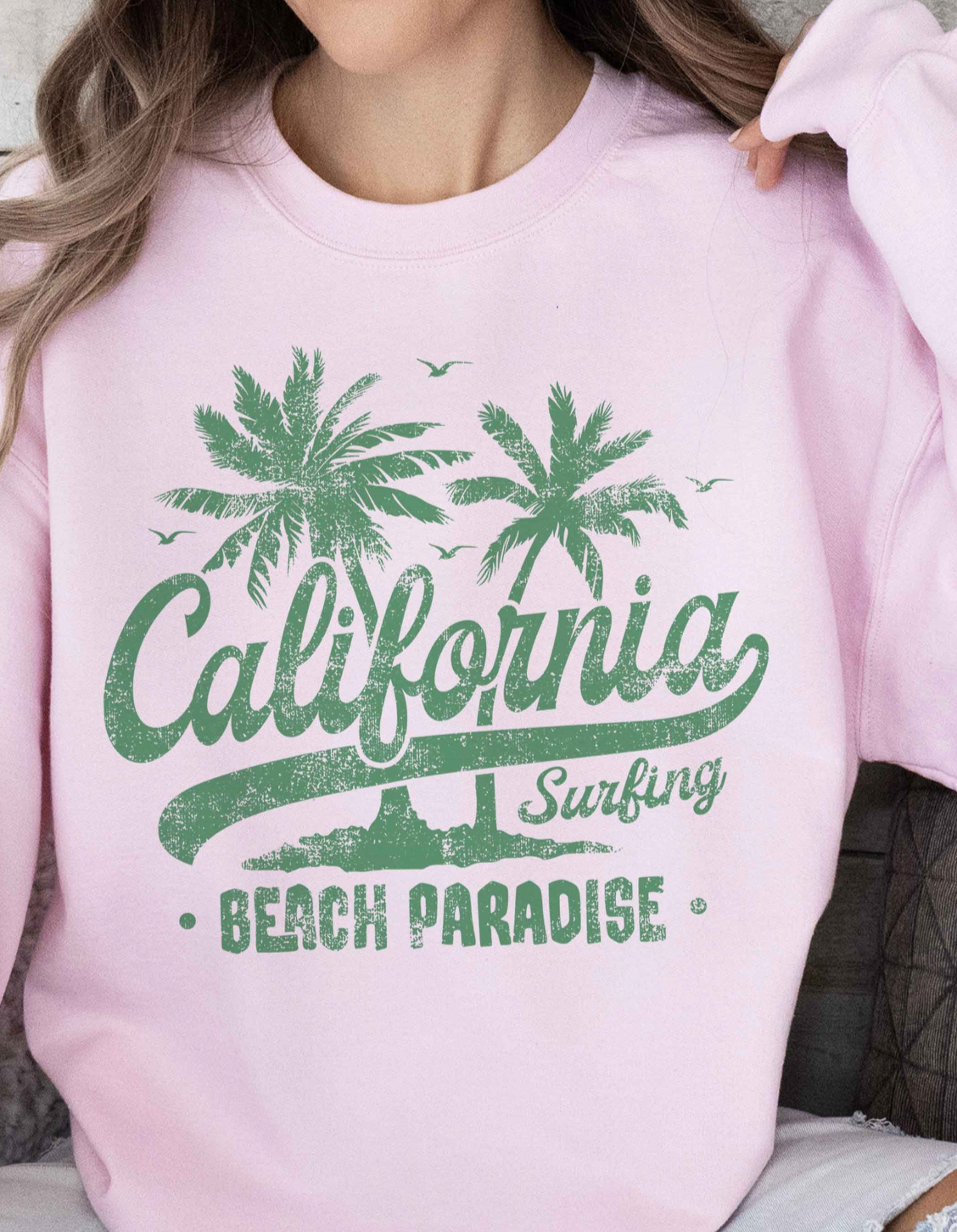 California Beach Paradise Oversized Sweatshirt