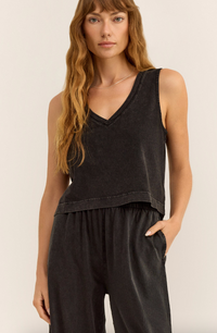 Sloan V - Neck Tank -Washed Black