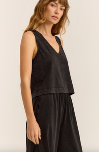 Sloan V - Neck Tank -Washed Black