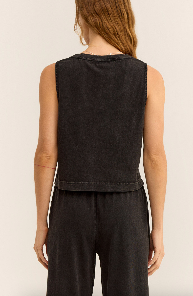 Sloan V - Neck Tank -Washed Black