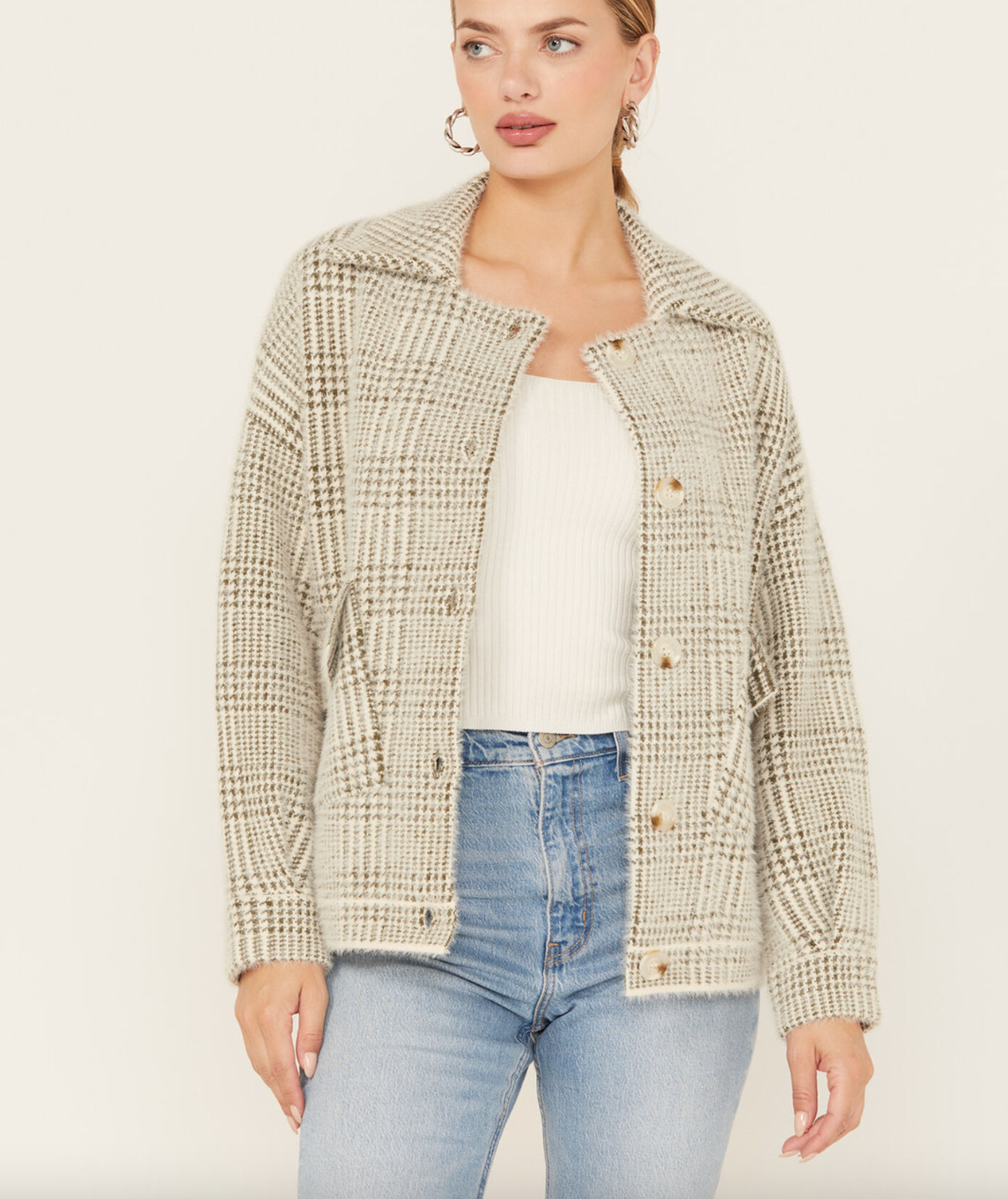 Lola Plaid Sweater Jacket