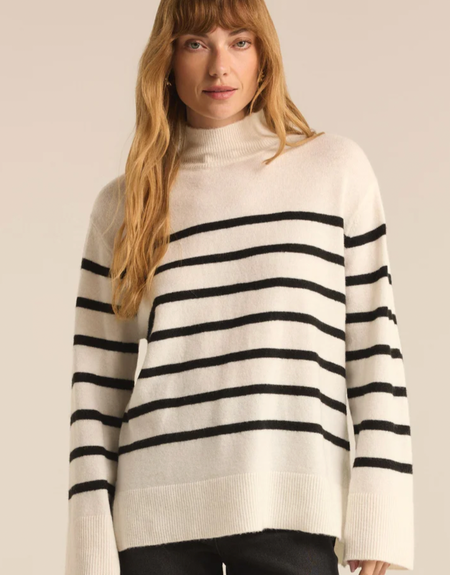 Fin Stripe Turtleneck Sweater