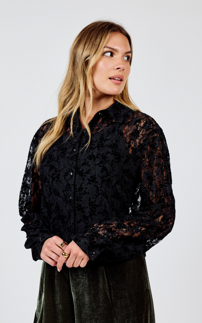 At Dusk Velvet Lace Shirt