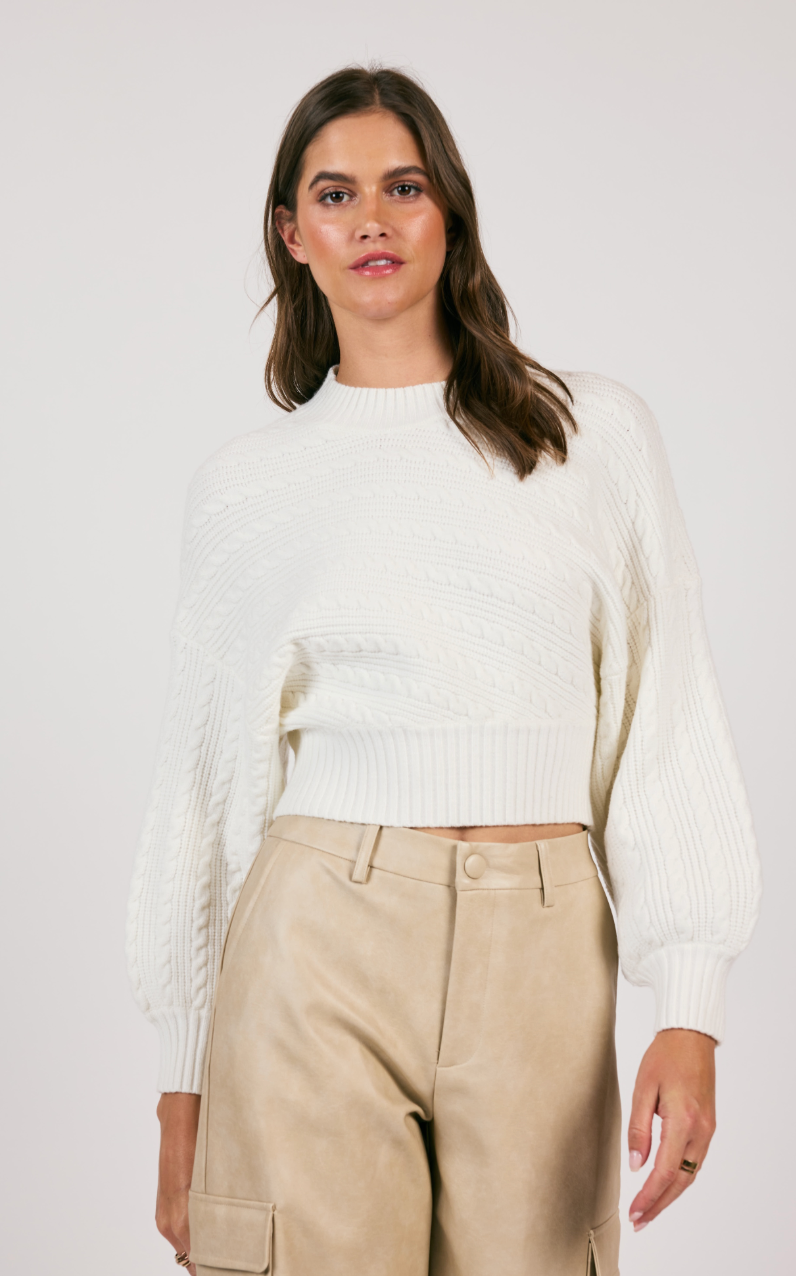 Along the Vines Sweater - White