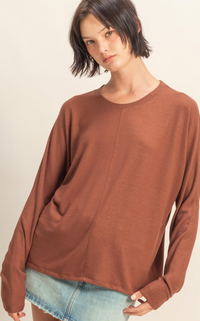 Amber Soft Crew Neck Tee - Rust