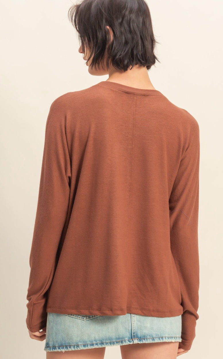 Amber Soft Crew Neck Tee - Rust