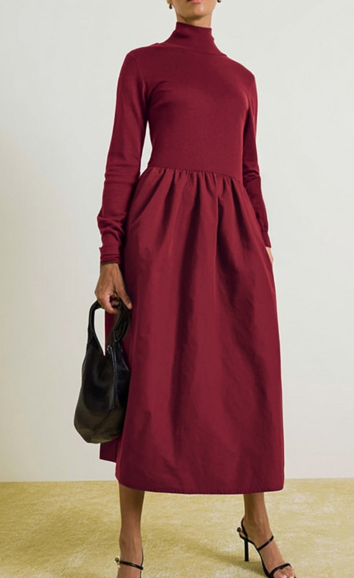 Mia Long Sleeve Dress - Wine
