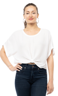 Lea Satin knot Top- White