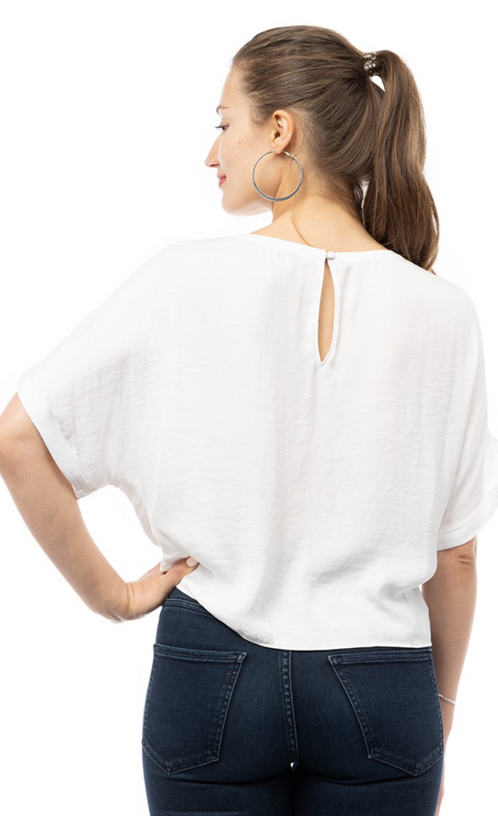 Lea Satin knot Top- White