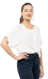 Lea Satin knot Top- White