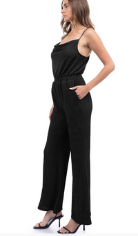 Nina Cowl Neck Jumpsuit-Black