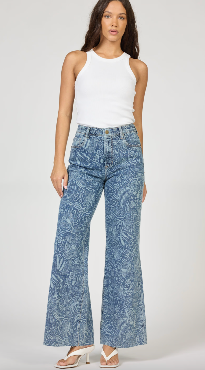 Fiona Wide Leg Jean-Avalon Print