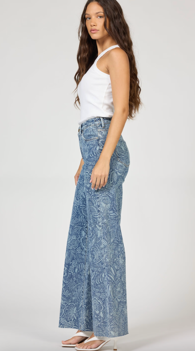 Fiona Wide Leg Jean-Avalon Print