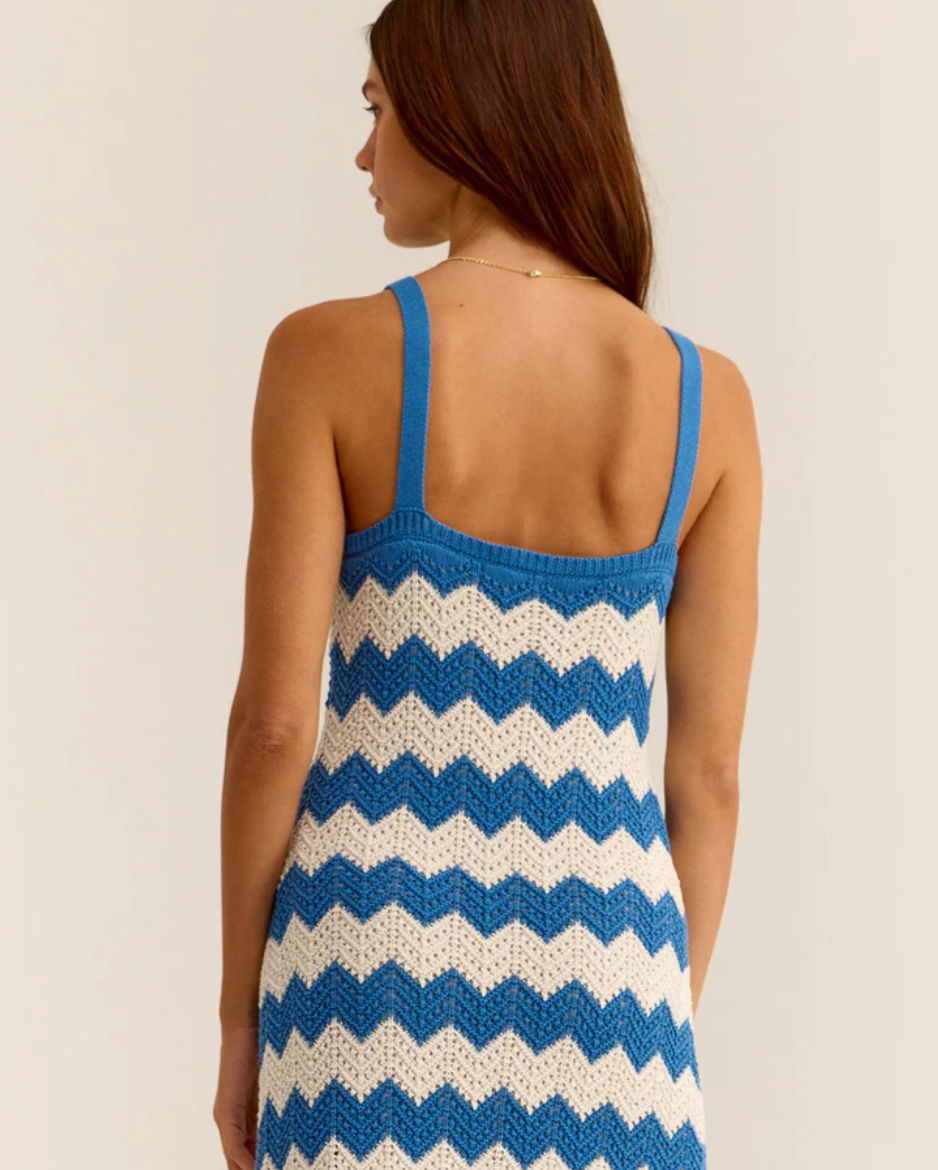 Allure Crochet Stripe Mini Dress