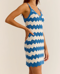 Allure Crochet Stripe Mini Dress