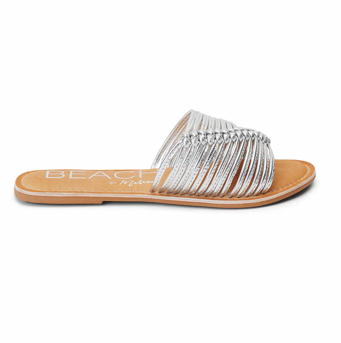 Baxter Silver Woven Leather Sandal