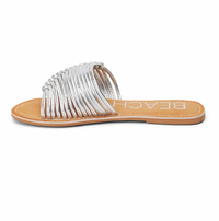 Baxter Silver Woven Leather Sandal