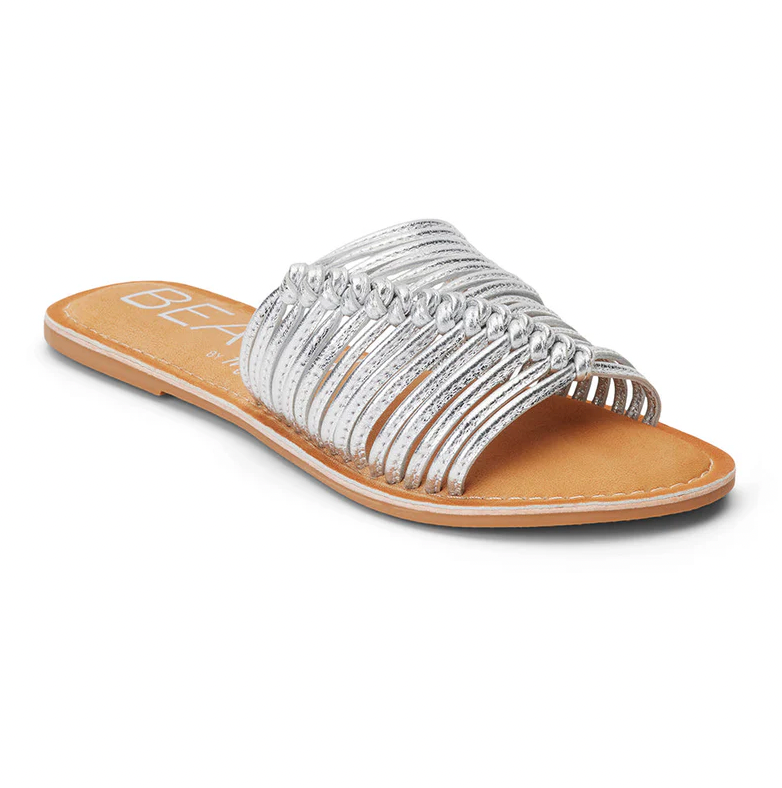 Baxter Silver Woven Leather Sandal