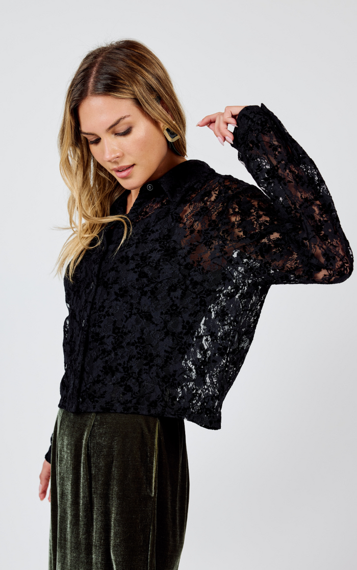 At Dusk Velvet Lace Shirt