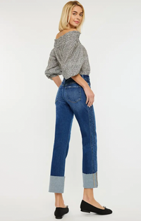 Windey Mid Rise Cropped Straight Leg Jean