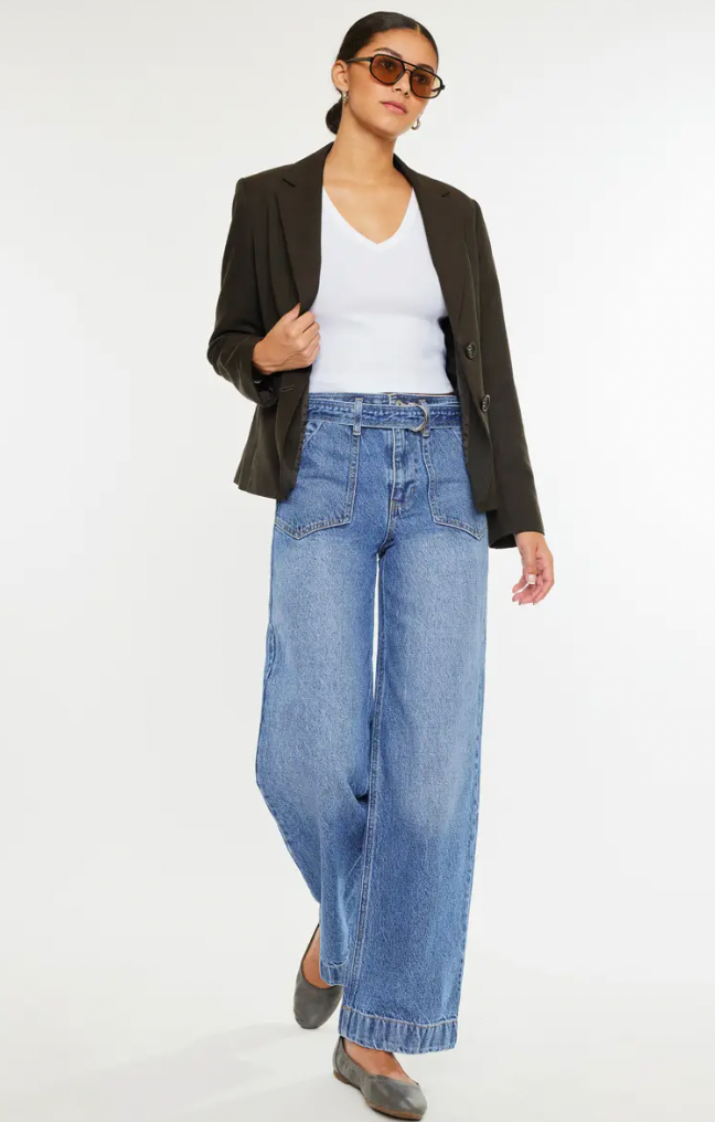 Milani Belted Ultra High Rise Wide leg jean