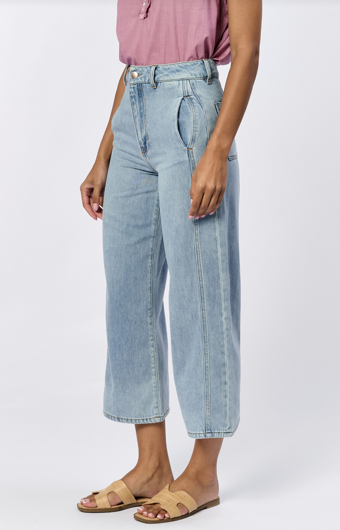 Audrey High Rise Cropped Wide Leg Jean