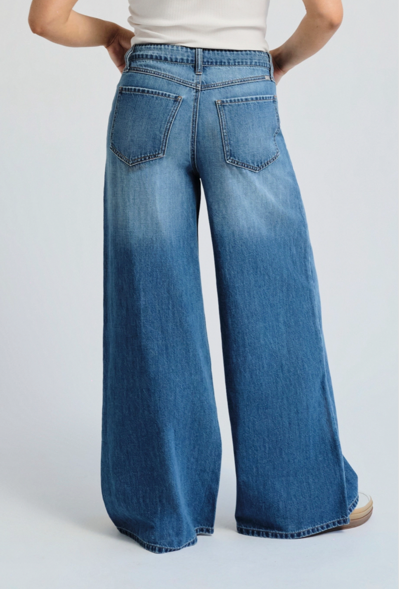 Catherine Drawstring Baggy Wide Leg Jean