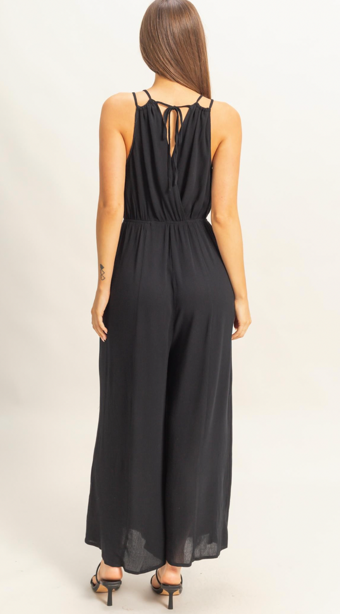 Jevi Wide Leg Jumpsuit - Black