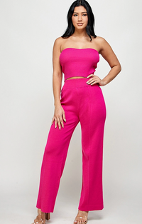 Zoela Tank & Pants Set - Fuschia
