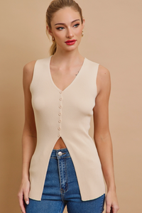 Kissel Knit Tank - Cream