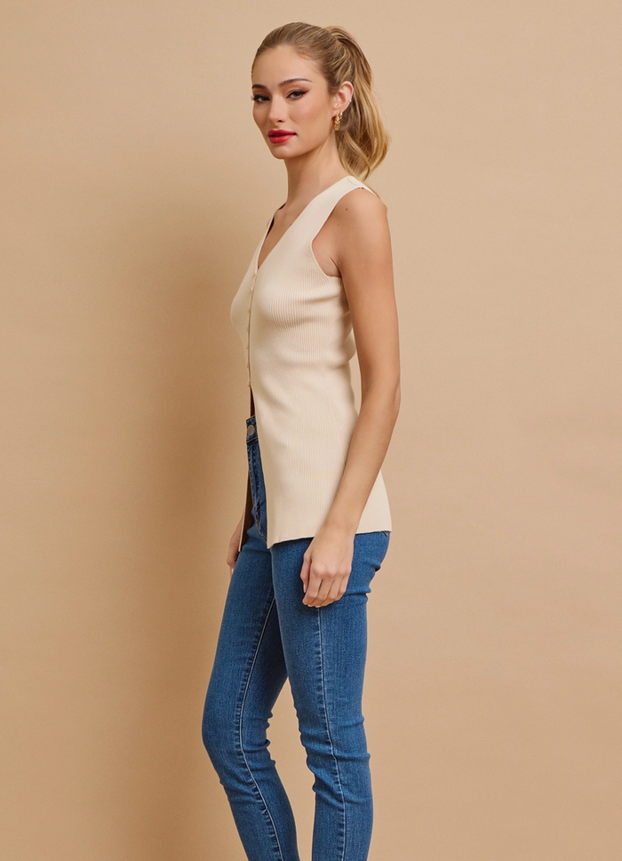 Kissel Knit Tank - Cream