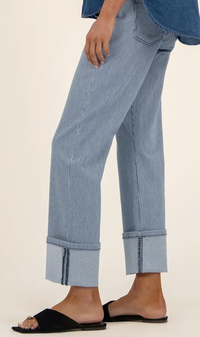 Fay High Rise Striped Straight Leg Jean