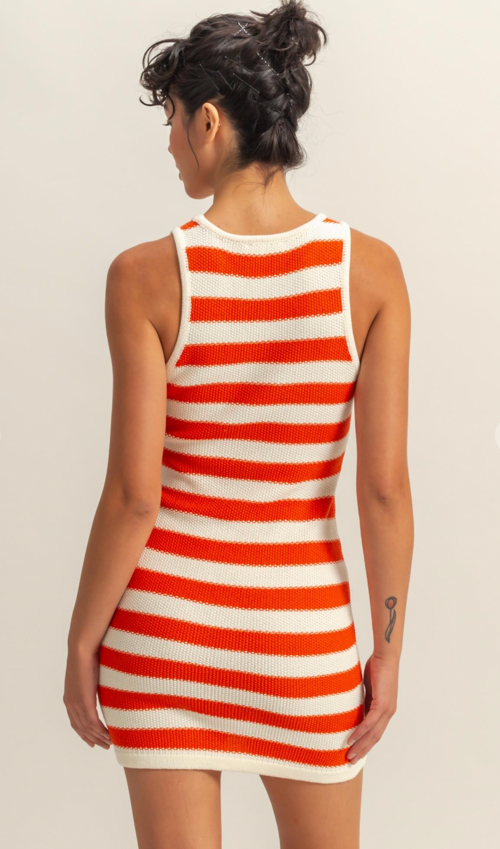 Bally Striped Mini Dress - Red