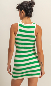 Bally Striped Mini Dress - Green