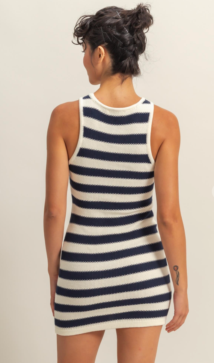 Bally Striped Mini Dress - Navy