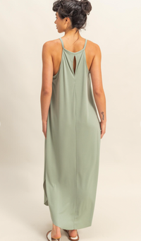 Capria Halter Midi Dress - Sage Green