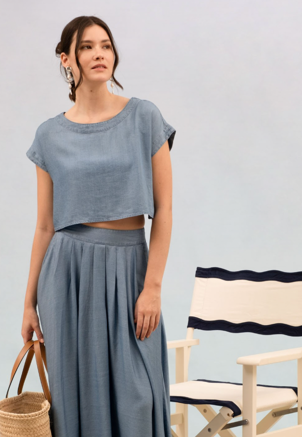 Blu Cropped Top