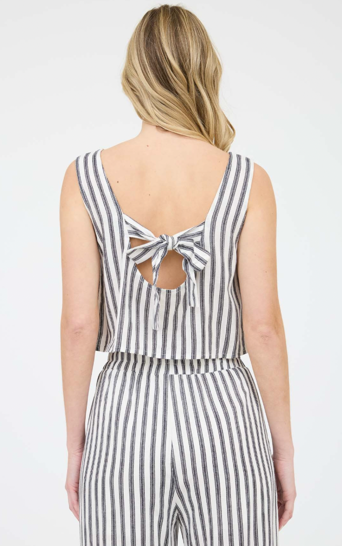 Adora Striped Linen Top