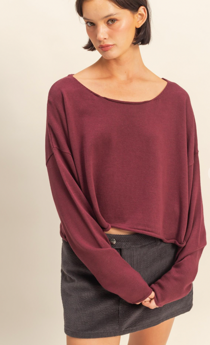 Quinn Sweater - Dark Cherry