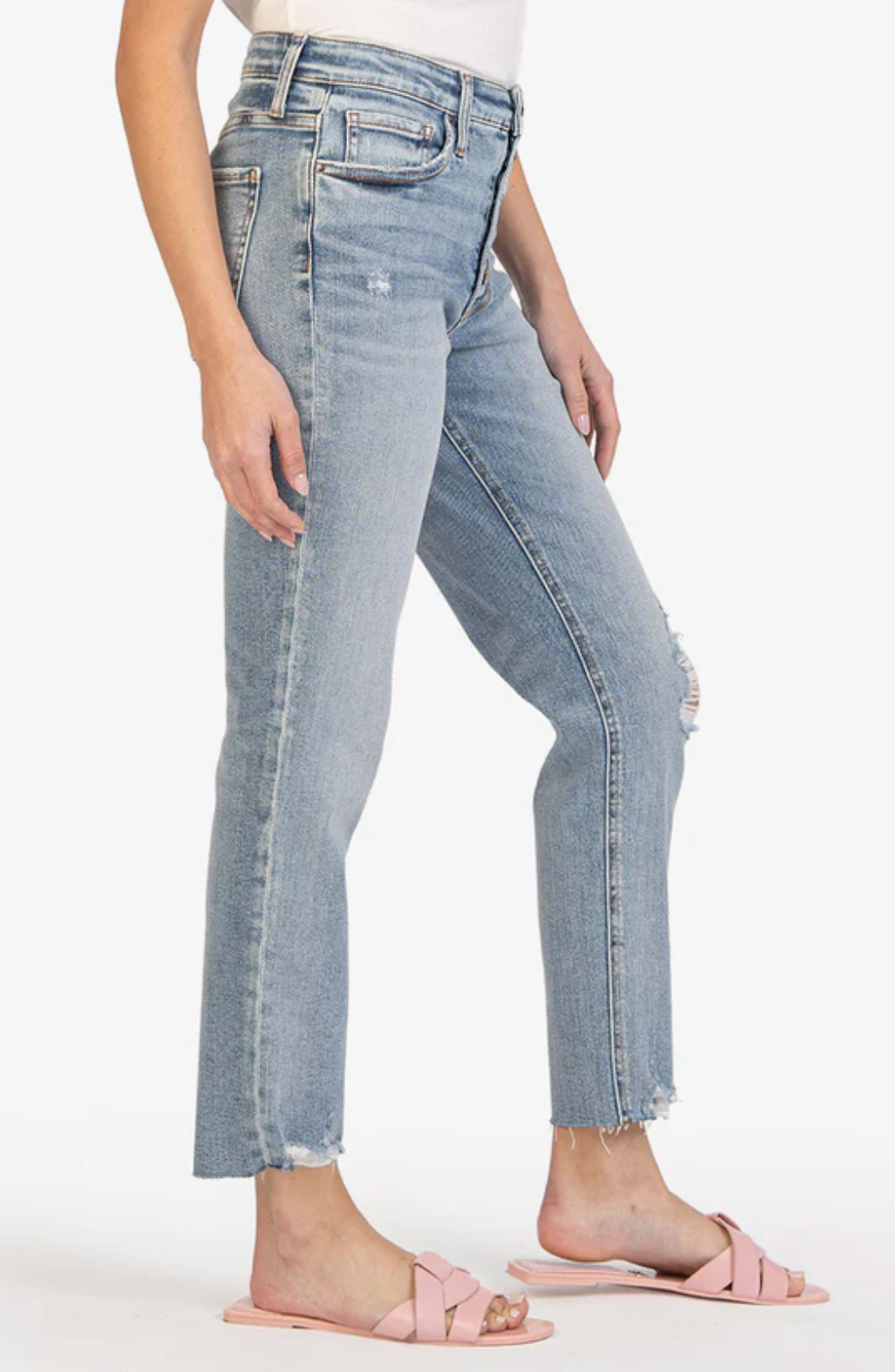 Rachel High Rise Button Front Mom Jeans - Dignity Wash